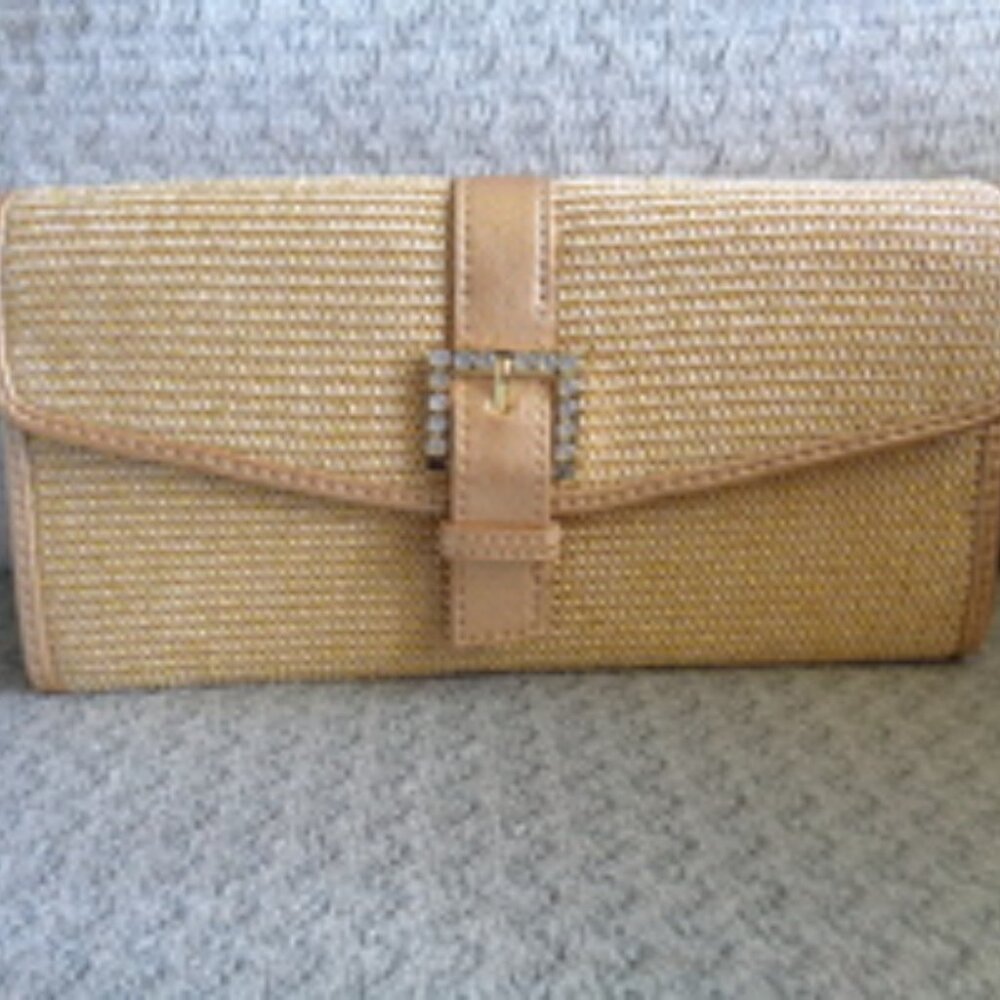 The Sak Organizer Wallet Metallic Gold Thread Sparkle Clutch Bag